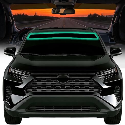 شريط الشمس للزجاج الأمامي من AUTOTEK لسيارة Toyota Rav4 2019-2025 | شاشة حماية من الشمس للسيارات ملائمة وسهلة التركيب | طبقة تظليل نافذة السيارة مضادة للوهج والأشعة فوق البنفسجية | أسود in Kuwait