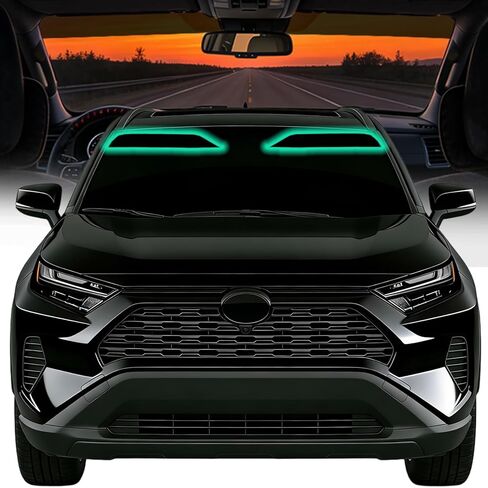 شريط الشمس للزجاج الأمامي من AUTOTEK لسيارة Toyota Rav4 2019-2025 | شاشة حماية من الشمس للسيارات ملائمة وسهلة التركيب | طبقة تظليل نافذة السيارة مضادة للوهج والأشعة فوق البنفسجية | أسود in Kuwait