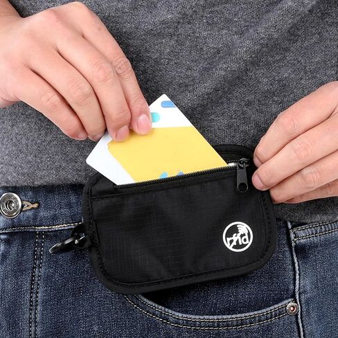 RFID Blocking Clip Stash Pouch Minimalist Hidden Stash RFID Wallet Pickpocket-Proof Organizer Case Lightweight Zipper Organizer Pouch Bag for Cards Boarding Pass ID Money in Saudi Arabia