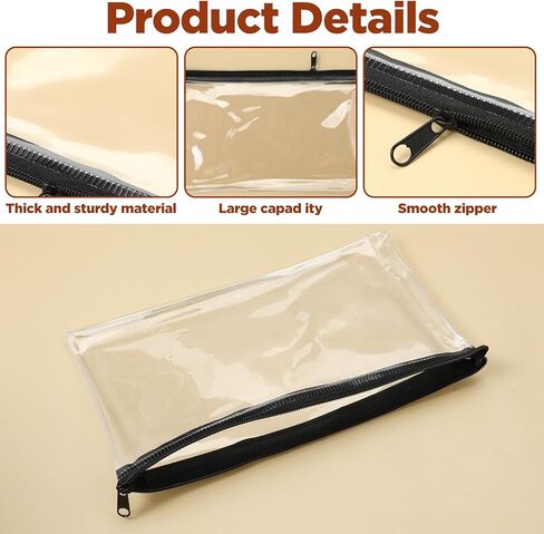 10 Pack Clear Cash Register Clear Plastic Cash Envelopes Money Pouch Bank Deposit Bag Check Wallet Receipt Coupon Stickers Stamps Envelope Case Index Card Holder Organizer Zipper Closure 4.7x 8.4 Inch in Saudi Arabia