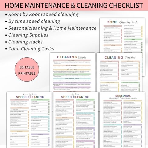 Adhd Cleaning Planner for Adults Women, Cleaning Schedule and Checklist Organizer, Household Cleaning Planner with Daily/Weekly/Monthly Task,for Home, Family Cleaning Tasks, DIY Home Improvement - Black in Saudi Arabia
