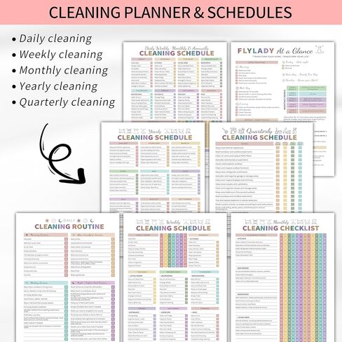 Adhd Cleaning Planner for Adults Women, Cleaning Schedule and Checklist Organizer, Household Cleaning Planner with Daily/Weekly/Monthly Task,for Home, Family Cleaning Tasks, DIY Home Improvement - Black in Saudi Arabia