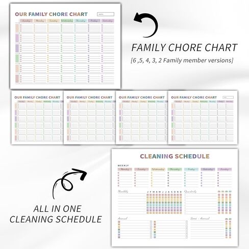 Adhd Cleaning Planner for Adults Women, Cleaning Schedule and Checklist Organizer, Household Cleaning Planner with Daily/Weekly/Monthly Task,for Home, Family Cleaning Tasks, DIY Home Improvement - Black in Saudi Arabia