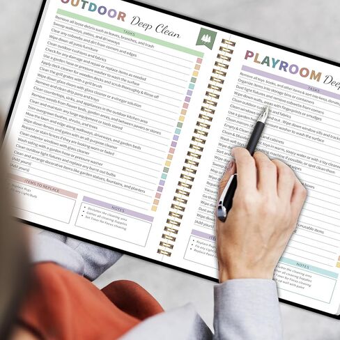 Adhd Cleaning Planner for Adults Women, Cleaning Schedule and Checklist Organizer, Household Cleaning Planner with Daily/Weekly/Monthly Task,for Home, Family Cleaning Tasks, DIY Home Improvement - Black in Saudi Arabia
