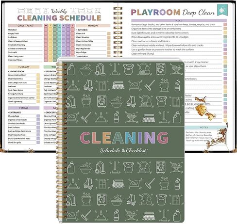 Adhd Cleaning Planner for Adults Women, Cleaning Schedule and Checklist Organizer, Household Cleaning Planner with Daily/Weekly/Monthly Task,for Home, Family Cleaning Tasks, DIY Home Improvement - Black in Saudi Arabia