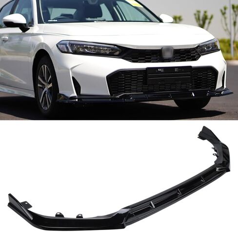 Front Lip Compatible with Honda Civic 4-Door Sedan & Hatchback 2025 2026, Bumper Air Dam Lower Chin Spoiler Splitter Protection Body Kit (Glossy Black) in Saudi Arabia