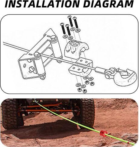 Car Rubber Winch Stopper for ATV UTV Truck, Cable Saver Hook Stopper Line for Synthetic Rope, Bump Shock Saver Dampener with Stainless Steel Screw and Nut (Red) in Saudi Arabia