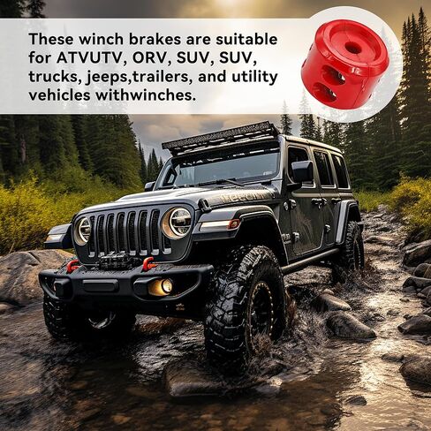 Car Rubber Winch Stopper for ATV UTV Truck, Cable Saver Hook Stopper Line for Synthetic Rope, Bump Shock Saver Dampener with Stainless Steel Screw and Nut (Red) in Saudi Arabia