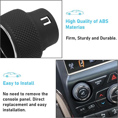 TTCR-II Compatible with 2014-2021 Jeep Grand Cherokee Volume Tune Knob Replacement, 1 PC for Grand Cherokee WK2 Volume Browse Knob 2014 2015 2016 2017 2018 2019 2020 2021 (05091840AF-D) in Saudi Arabia