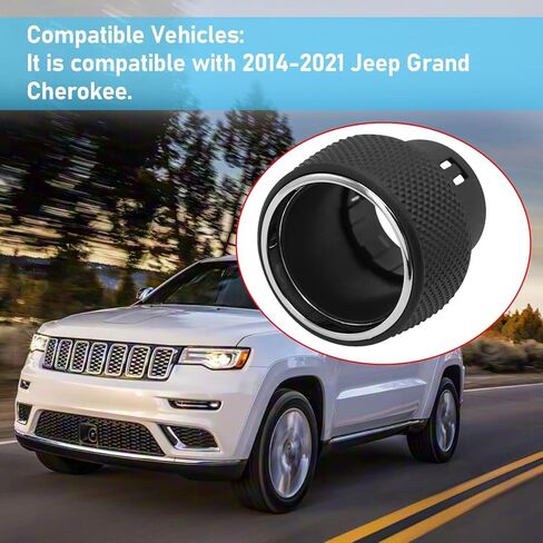 TTCR-II Compatible with 2014-2021 Jeep Grand Cherokee Volume Tune Knob Replacement, 1 PC for Grand Cherokee WK2 Volume Browse Knob 2014 2015 2016 2017 2018 2019 2020 2021 (05091840AF-D) in Saudi Arabia