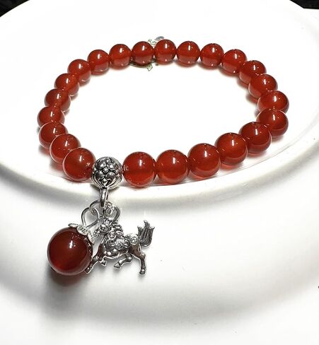 Betterdecor Feng Shui Chinese Zodiac Horse Red Agate Bead Bracelet for good luck in Saudi Arabia