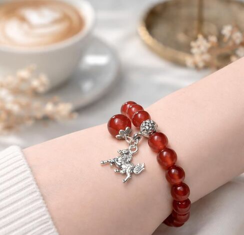 Betterdecor Feng Shui Chinese Zodiac Horse Red Agate Bead Bracelet for good luck in Saudi Arabia
