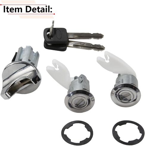 أسطوانات قفل الباب RLB-HILON ومفتاح الإشعال مع مفاتيح متوافقة مع Ford F150 F250 F350 Pickup Bronco E150 E250 E350 Van 1992 1993 1994 1995 Year in Kuwait