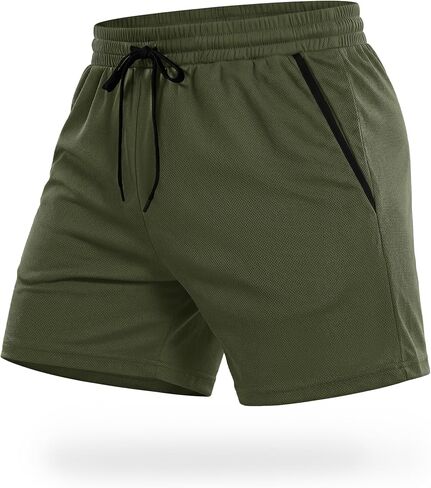 MAGCOMSEN Men's 5" Athletic Running Shorts Quick Dry Lightweight Linerless Mesh Workout Gym Active Shorts with Pockets in Saudi Arabia