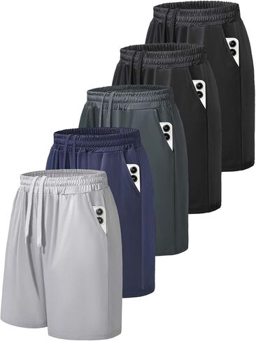 Men's Athletic Gym Shorts 5 Pack Quick Dry Workout Basketball Shorts for Men Casual Running in Saudi Arabia