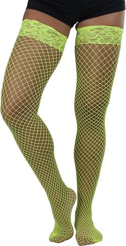 ToBeInStyle Women's Iconic Wide Net Lace Tights in Saudi Arabia