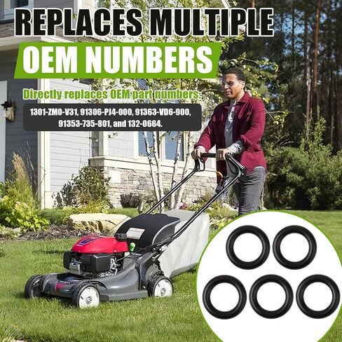 91301-ZM0-V31 حلقة دائرية (10.6 × 6.8 × 1.9 مم) تناسب جزازة هوندا HRX217، متوافقة مع خزان الوقود هوندا، تحل محل 91306-PJ4-000، 91363-VD6-900، 91353-735-801، و132-0664 (5 قطع) in Kuwait