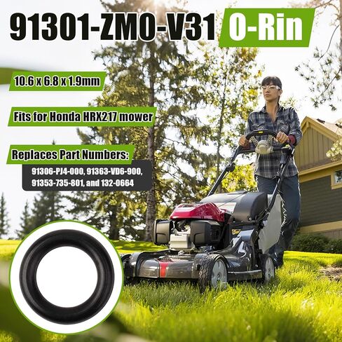 91301-ZM0-V31 حلقة دائرية (10.6 × 6.8 × 1.9 مم) تناسب جزازة هوندا HRX217، متوافقة مع خزان الوقود هوندا، تحل محل 91306-PJ4-000، 91363-VD6-900، 91353-735-801، و132-0664 (5 قطع) in Kuwait