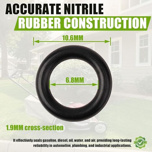 91301-ZM0-V31 حلقة دائرية (10.6 × 6.8 × 1.9 مم) تناسب جزازة هوندا HRX217، متوافقة مع خزان الوقود هوندا، تحل محل 91306-PJ4-000، 91363-VD6-900، 91353-735-801، و132-0664 (5 قطع) in Kuwait