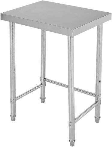 طاولة GlowSol من الفولاذ المقاوم للصدأ مقاس 18 × 32 بوصة، طاولة إعداد تجارية شديدة التحمل NSF مع قاعدة مفتوحة لعجلات القفل، طاولة عمل معدنية لمطعم المطبخ والمنزل والفندق لإعداد الطعام in Saudi Arabia