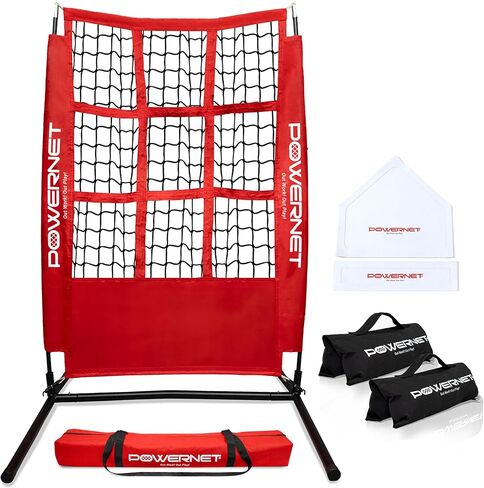 PowerNet Pitching Zone Pro | 9 Pocket Pitch Target | Portable Customizable Strike Zone Trainer | Baseball Softball | Realistic Strike Zone Dimensions | 2 Free Sandbags Included | Adjustable Height in Kuwait