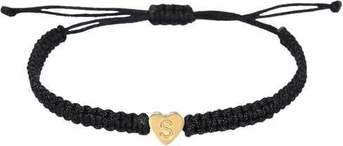 PATIKIL Heart Initial Bracelets for Men, Adjustable Handmade Rope Braided Initial String Bracelets for Women Men in Saudi Arabia