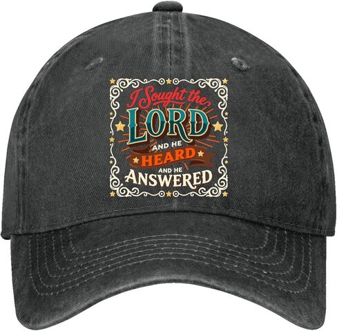 I Sought The Lord and He Heard and He Answered Hat for Men Cool Washed in Saudi Arabia
