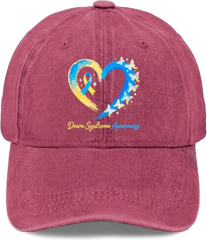 Butterflys Down Syndromes Awareness Hat for Men Classic Washed Distressed in Saudi Arabia