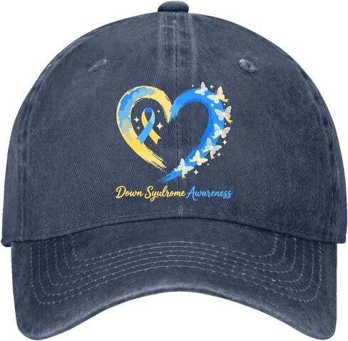 Butterflys Down Syndromes Awareness Hat for Men Classic Washed Distressed in Saudi Arabia