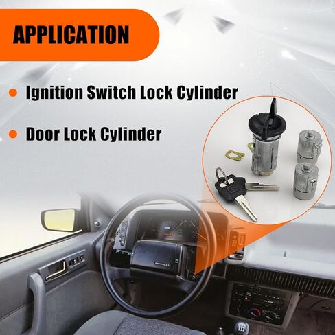 Ignition Switch & Door Lock Cylinders with Keys fit for 1982-2002 Chevy, for 1982-2000 GMC, for 1985-1991 Buick, for 1985-1987 Cadillac, Replace OE 924-791 12300443 D1414B 701400 LC1430 LC1428 in Saudi Arabia