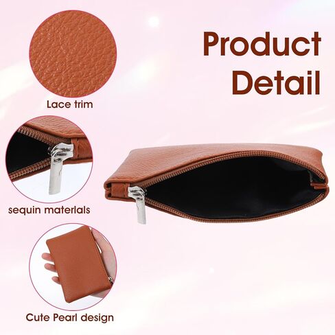 4Pcs Change Purse, Leather Zipper Coin Purse for Women, Lychee-textured PU Coin Pouch with Zipper, Portable Change Holder for Women Men (4 colors) in Saudi Arabia