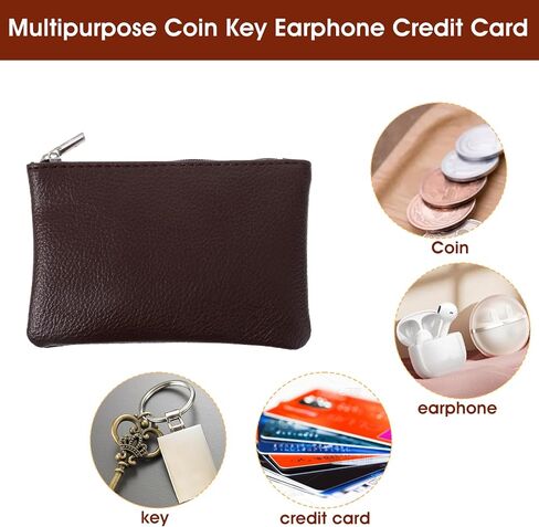 4Pcs Change Purse, Leather Zipper Coin Purse for Women, Lychee-textured PU Coin Pouch with Zipper, Portable Change Holder for Women Men (4 colors) in Saudi Arabia