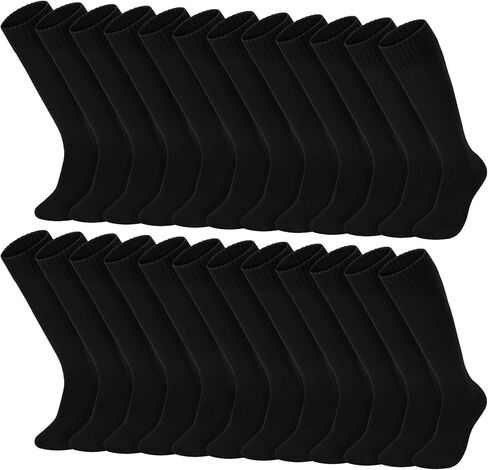 24 زوجًا من جوارب البيسبول للشباب لكرة القدم، جوارب فريق كرة القدم اللينة السائبة حتى الركبة، جورب أنبوبي عالي in Kuwait