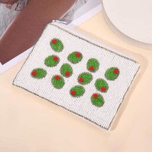 Olives Coin Purse,Rhinestone Beads Small Wallet Organizer, Zipper Bag for Coins,Cute Fruit Coin Pouch for Women,Exquisite Bag Mini Card Holder,4.3"h x 5.5"w (Olives) in Saudi Arabia