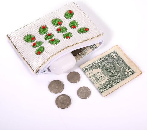 Olives Coin Purse,Rhinestone Beads Small Wallet Organizer, Zipper Bag for Coins,Cute Fruit Coin Pouch for Women,Exquisite Bag Mini Card Holder,4.3"h x 5.5"w (Olives) in Saudi Arabia