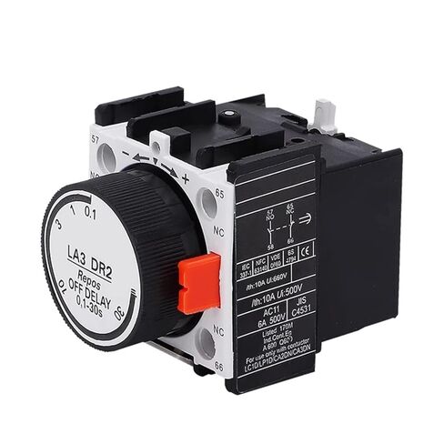 LA2-DT2 Time Delay Contact Module, 0.1-30 Seconds Adjustable, Silver Alloy Contacts, CE Certified (LA DS2) in Saudi Arabia