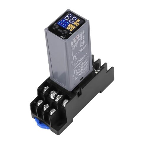 H3Y-2/4 Time Relay with LCD Display and Base, 12V DC Power, Dual Time Cycle Control, Sealed Low Power Contact Load (DC 12V) in Saudi Arabia
