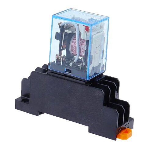 مفتاح مرحل كهرومغناطيسي صغير MY2P DPDT مع قاعدة مقبس، مؤشر LED، متوافق مع HH52P MY2NJ، وحدة التحكم للأغراض العامة (220 فولت تيار متردد) in Saudi Arabia
