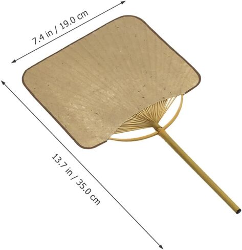 1Pc Chinese Hand Fan Vintage Style Handmade Xuan Paper Paddle Fan with Bamboo Frame for Home Decoration in Saudi Arabia