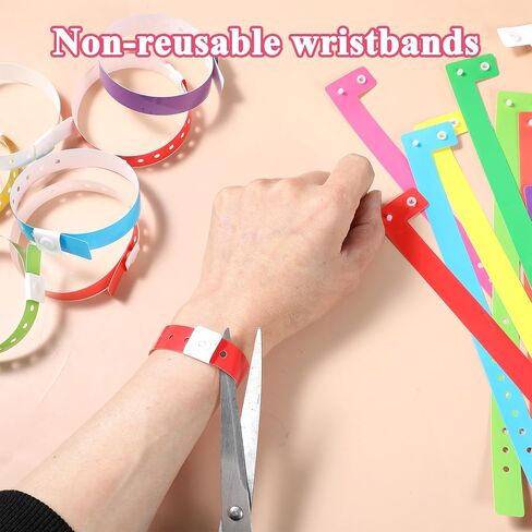 60 Pcs Plastic Wristbands for Events, Multicolor Adjustable Wristbands, Neon Waterproof Plastic Event Wrist Bands for Concerts, Festivals, Nightclubs, Bars, Parks, Carnivals, 10 Colors in Saudi Arabia