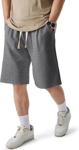 JMIERR Men's Baggy Shorts Casual Drawstring Knee Length Baggy Sweat Shorts Loose-Fit Y2K Raw Hem Workout Shorts in Saudi Arabia