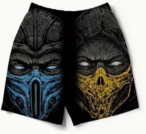 [Quick-Dry Beach Shorts] Quick-Dry Polyester Men's Beach Shorts | Geometric Print, Casual, Drawstring Waist, Machine Washable in Saudi Arabia