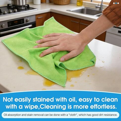 QYL Microfiber Cleaning Cloth,12 Pack Cleaning Rags, Cleaning Towels with 4 Color Assorted, 11.8"X11.8"(Green/Blue/Yellow/Pink) in Saudi Arabia