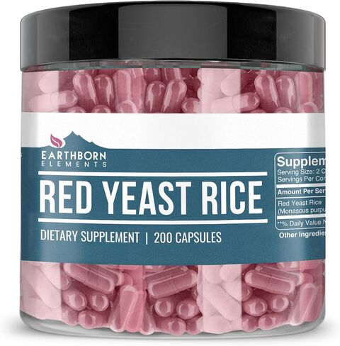 Earthborn Elements Red Yeast Rice 200 Capsules, Pure & Undiluted, No Additives in Saudi Arabia