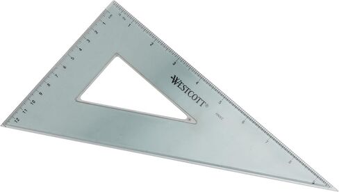 مجموعة مثلثات Westcott مقاس 10 بوصة 30/60/90، أكريليك شفاف مع مركز مقصوص، 6 عبوات (KT-80) in Kuwait