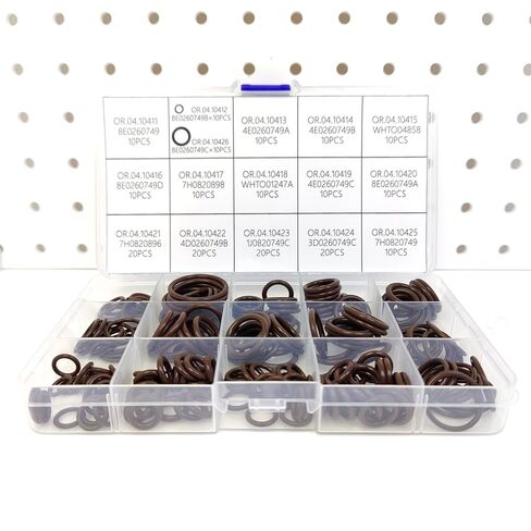 200 قطعة FKM فيتون OK.01.10003 أنابيب تكييف الهواء O-حلقة عدة 8E0260749B 4E0260749A WHTO04858 7H0820898 WHTO01247A 7H0820896 4D0260749B 1J0820749C 3D0260749C 7H0820749 لأودي لشركة فولكس فاجن in Kuwait