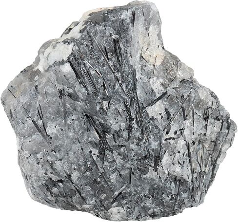 Rockcloud Natural Black Rutilated Quartz Raw Stone Irregular Specimen Ornament Reiki Healing Crystal Meditation Stone for Home Decoration, 1.10-1.32lbs in Saudi Arabia