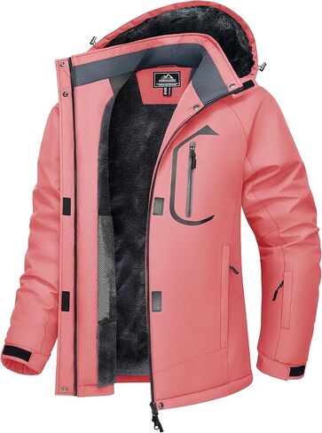 MAGCOMSEN Women's Ski Jacket Waterproof Insulated Warm Winter Coat Thermal Windproof Snow Jacket Fleece Lined Raincoat in Saudi Arabia