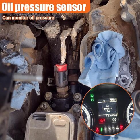مفتاح إرسال مستشعر ضغط زيت المحرك، مقبس وحدة إرسال زيت ناقل الحركة يحل محل OEM #5149064AA، 5149062AA، 56028807AB، مناسب لكرايسلر ودودج ورام (أسود) in Saudi Arabia