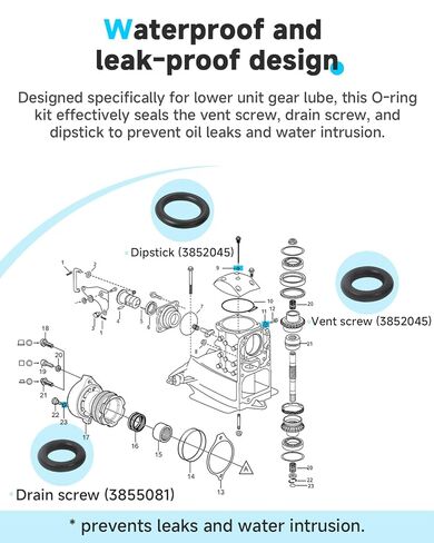 5 + 2 قطعة O-Ring جزء 3855081 للتهوية أو الصرف والجزء 3852045 Dipstick Outdrive Gearlube O-Ring يستبدل 955981 955974 مع 311598 غسالات نايلون متوافقة مع غطاء وقود فولفو بنتا وحشو in Kuwait